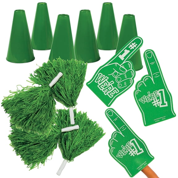 Fun Express Green #1 Fan Go Team Spirit Cheer Assortment Kit - 36 Pieces
