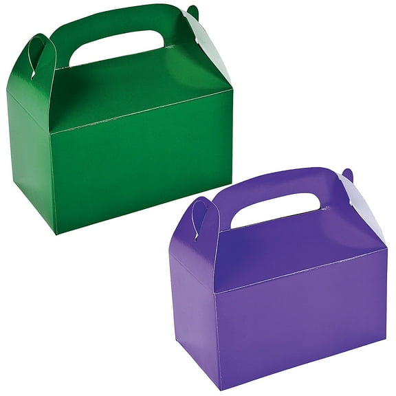 Fun Express Green & Purple Gable Box Favor Kit for 24