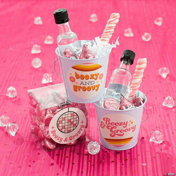 Groovy Bachelorette Party Favor Stickers & Containers Kit - 39 Pieces