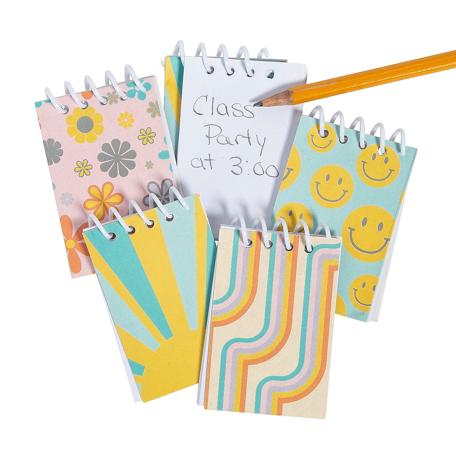 Note Books Fun Fun Express Groovy Spiral Notepads - Colorful & Patterned Notebooks for ...