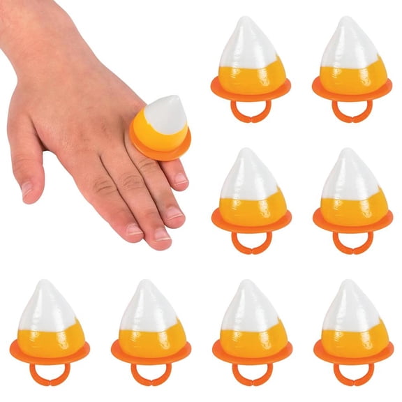 Fun Express Halloween Candy Corn Honey-Flavored Ring Lollipops 8 pc