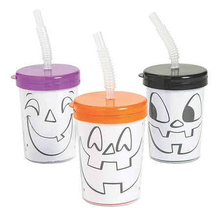Fun Express Halloween Color Your Own Jack-O’-Lantern Craft Kit,12 Pieces