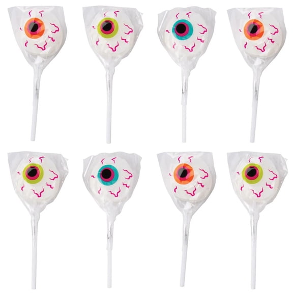 Fun Express Halloween Eyeball Fruit-Flavored Lollipops 4.7 oz, 8 pc