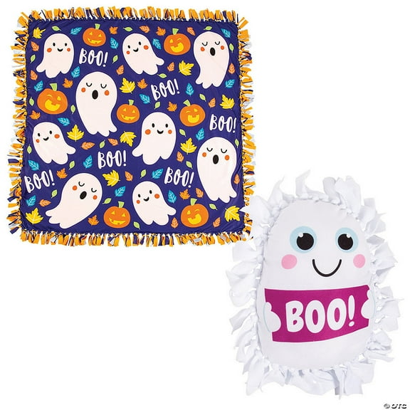 Halloween Fleece Tied Pillow & Throw Craft Kit Assortment - Makes 12