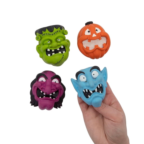 Fun Express Halloween Flexible Face Finger Puppets - 12 Pc