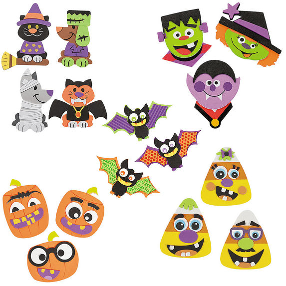Fun Express Halloween Magnet Craft Assortment Kit - Bulk 300 Pc