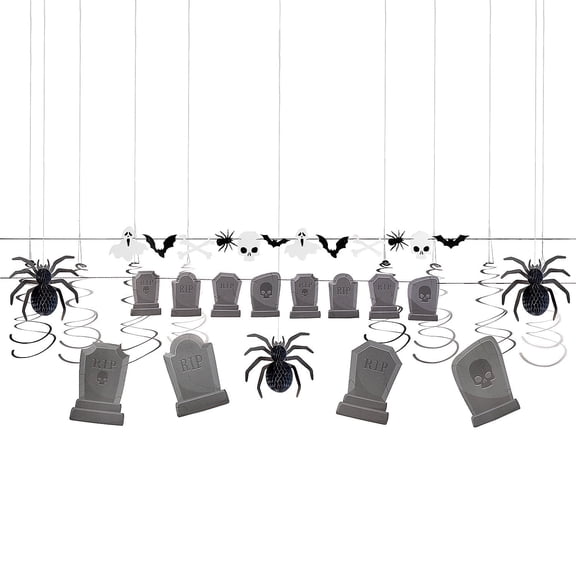 Fun Express Halloween Party Graveyard Decorating Kit Bulk 17 Pc