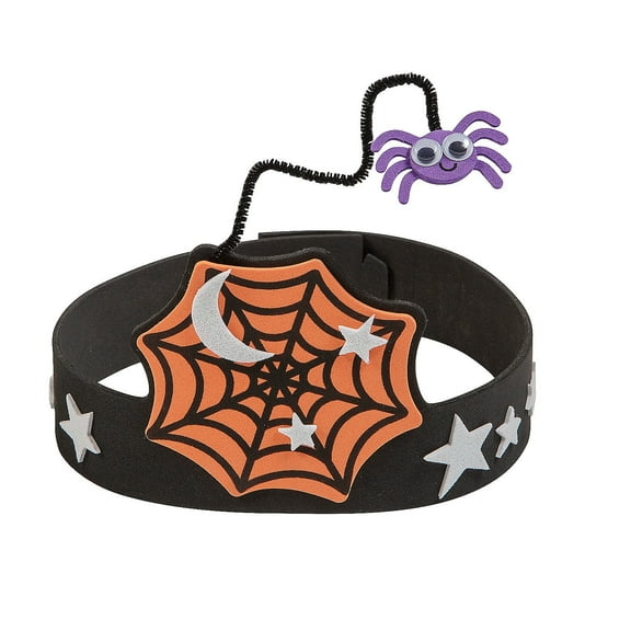 Fun Express Halloween Spider Web Headband Craft Kit - Makes 12
