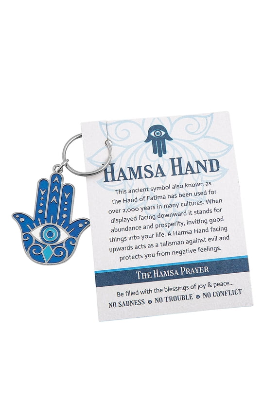 Hamsa Hand Keychain Handouts with Card - 24 Pc.