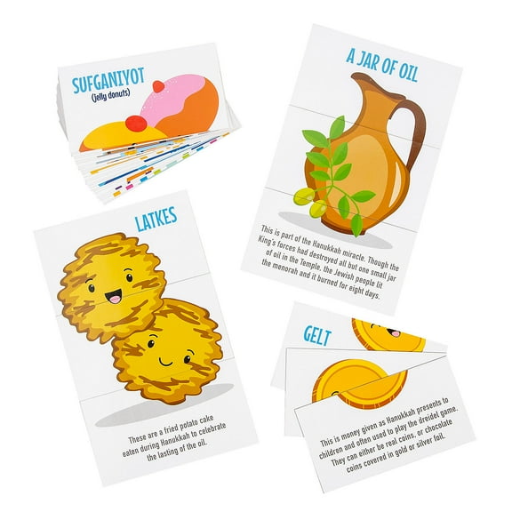 Fun Express Hanukkah Puzzle Cards - 12 Puzzles