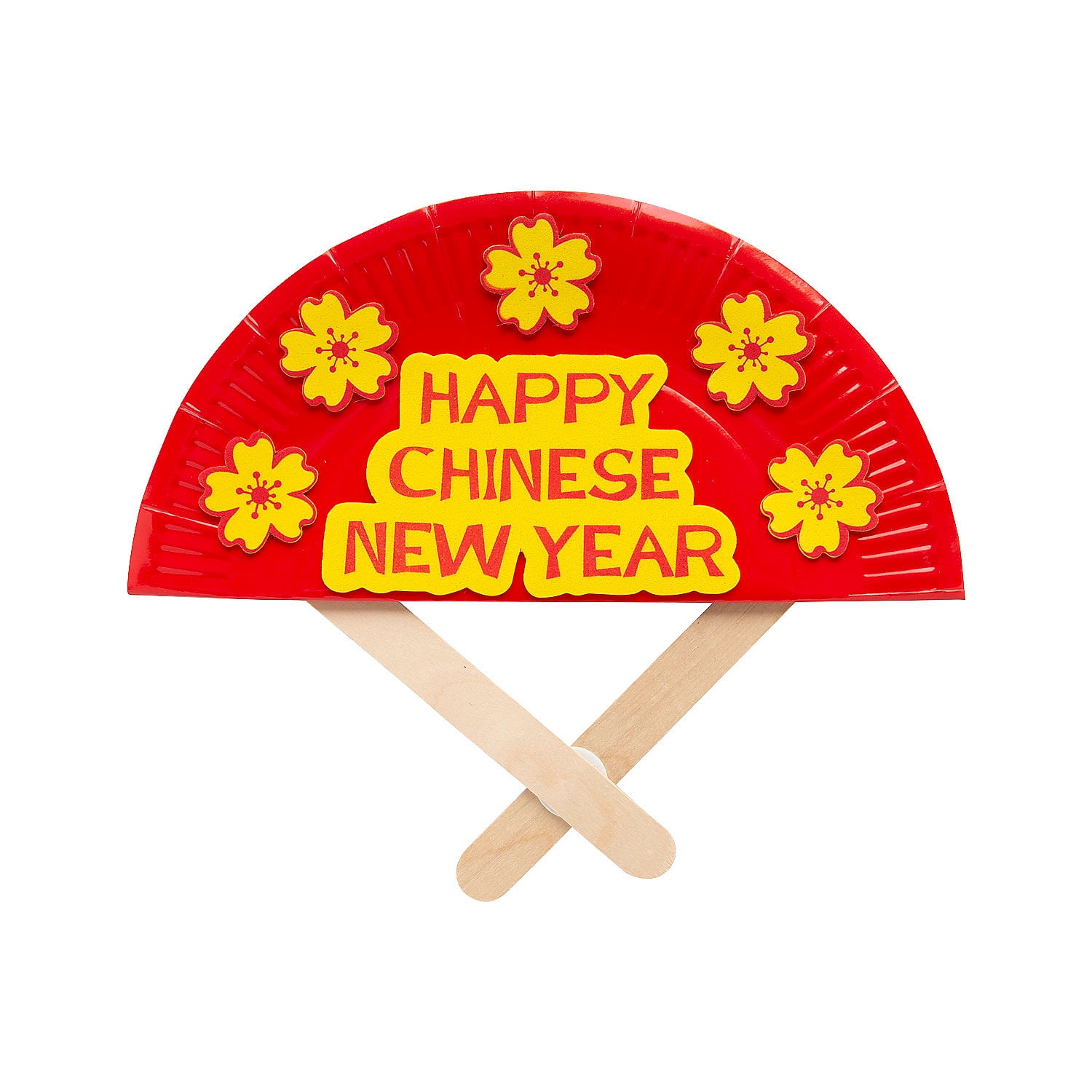 Fun Express Happy Chinese New Year Fan Paper Plate Craft Kit - Makes 12