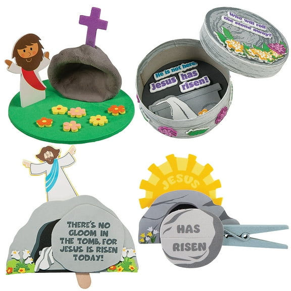 Fun Express He Lives Tomb Craft Kit Assortment - Makes 48