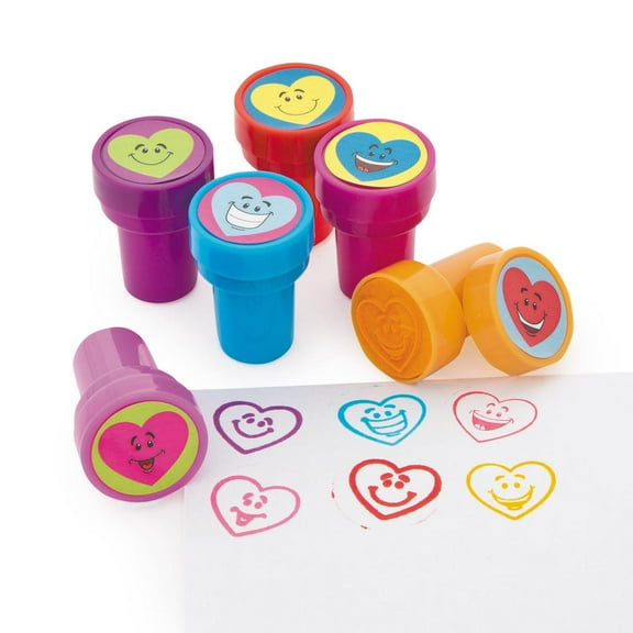 Fun Express Heart Stamp Set - 24 Piece Valentine's Day Set
