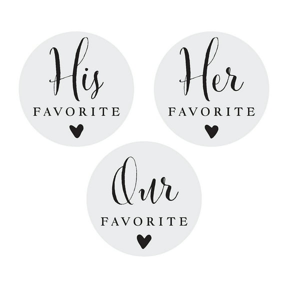Fun Express His, Hers, Ours Wedding Favor Stickers - 36 Pc