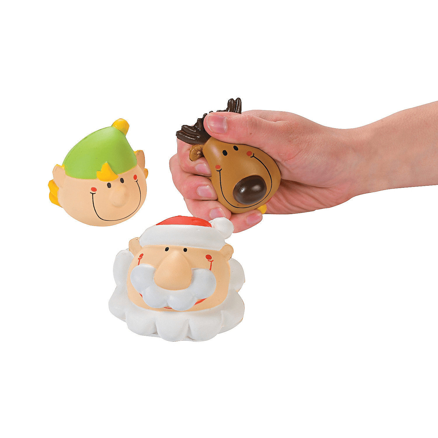 Fun Express - Holiday Character Stress Toys for Christmas - Toys - Balls - Relaxables - Christmas - 12 Pieces