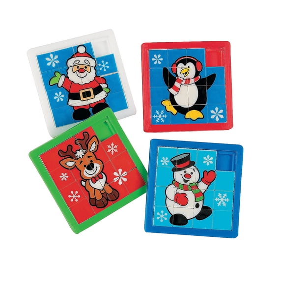 Fun Express - Holiday Slide Puzzles for Christmas - Toys - Games - Puzzle Games & Mind Teasers - Christmas - 12 Pieces