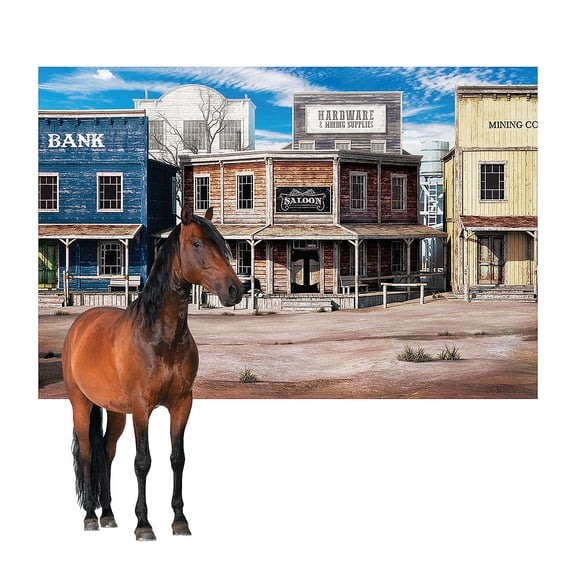 Fun Express Horse Stand-Up & Western Town Party Decorating Kit 4 Pieces