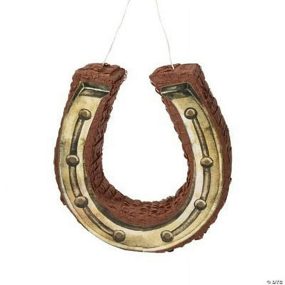 Fun Express Horseshoe Multi-color Asymmetrical Birthday Pinata, 17.4" x 4.7"