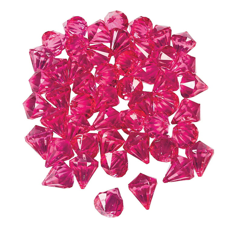 Fun Express - Hot Pink Acrylic Gems (25pc) for Wedding - Party Decor -  General Decor - Misc General Decor - Wedding - 25 Pieces