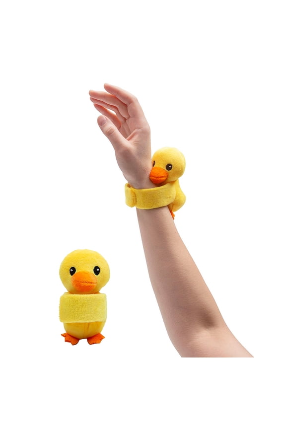 Hugging Stuffed Lucky Duck Slap Bracelets - 12 Piece