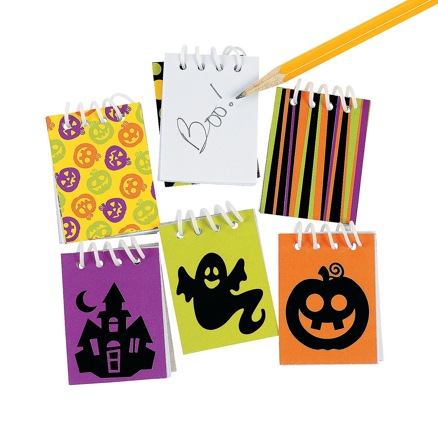 Fun Express Iconic Halloween Mini Notepads, Assorted Colors, 25 Sheets, 48 Count, 4 Pack