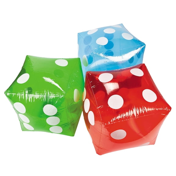 Fun Express Inflatable Transparent Dice - 12 Pieces