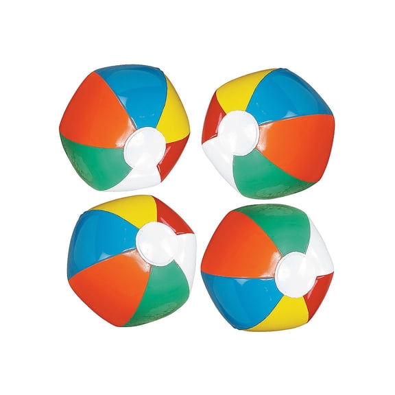 Fun Express - Inflate Beach Balls (5") - Toys - Inflates - Mini Beach Balls - 12 Pieces