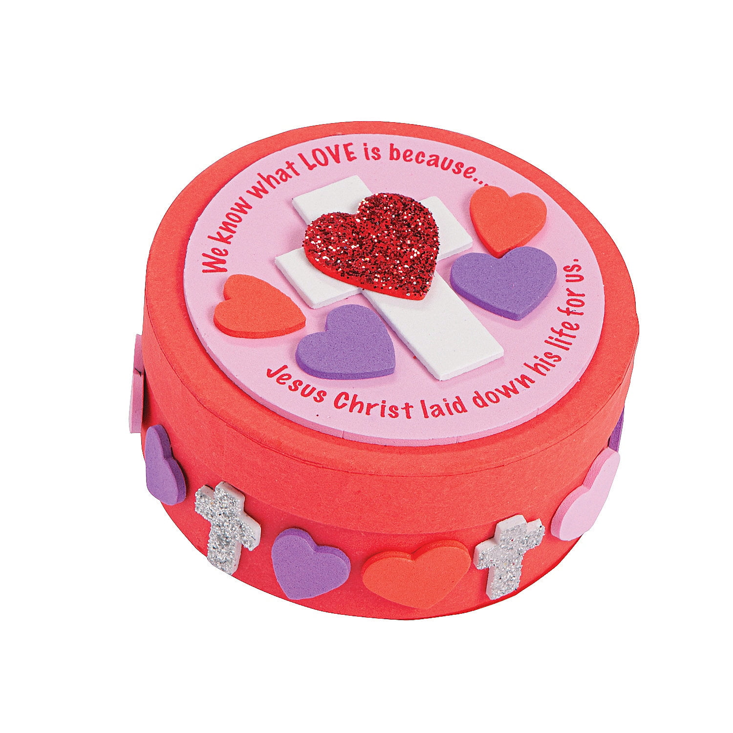 Fun Express Inspirational Valentine Prayer Box Craft Kit - Makes 12 - Religious Crafts for Kids and Sunday School Activities