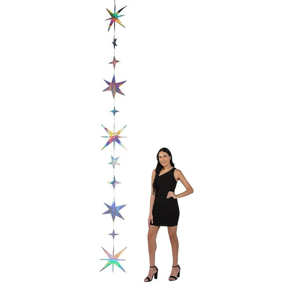 Fun Express Iridescent Star Hanging Decorations - 2 Pc