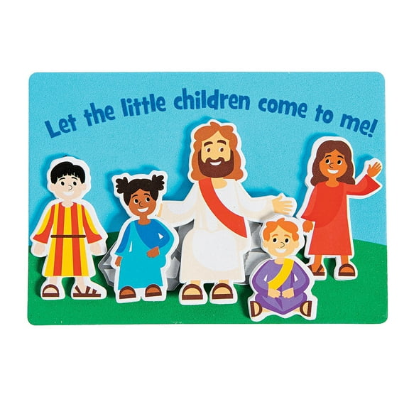 Fun Express Jesus and the Children Magnet Craft Kit - Religious Craft Kit for Kids Ideal for Sunday School Church Activities & Christian Events - Perfect for Fun Learning - 12 Pieces
