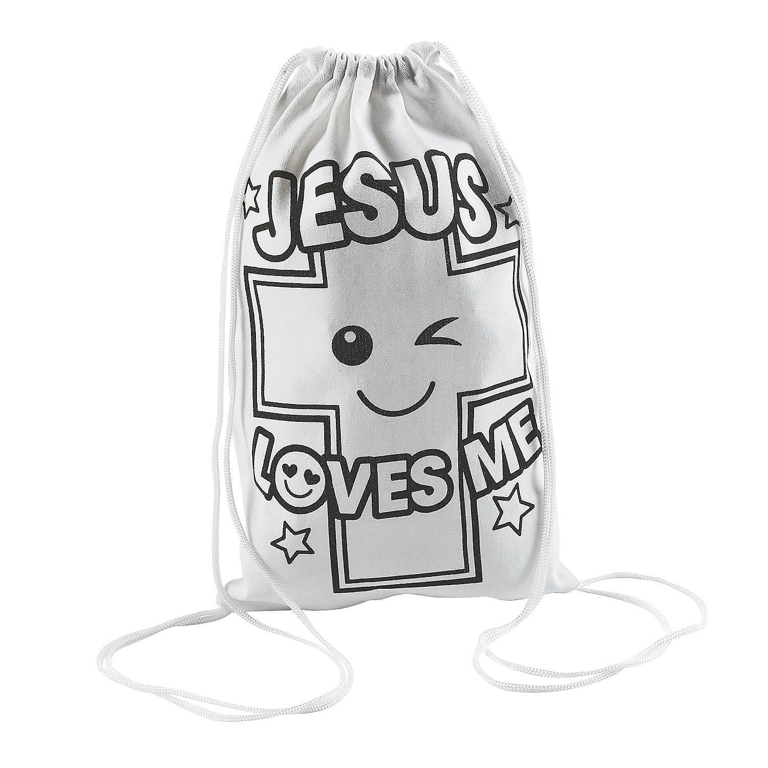 Fun Express Jesus Loves Me Color Your Own Backpack Craft Kits - Creative DIY Projects for Kids - Perfect for Parties Arts & Crafts and Group Fun - Ideal Church Events Gifts Party Favors - 12 Pieces