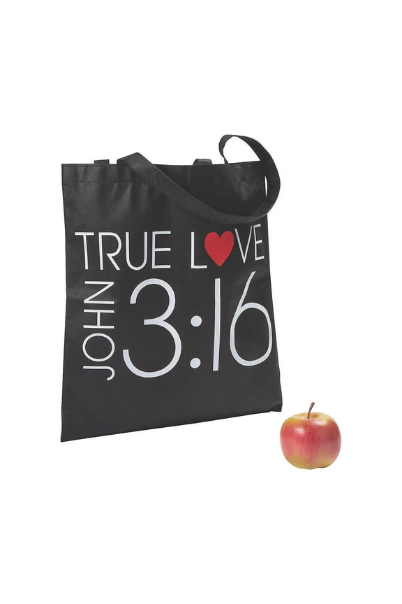 John 3:16 Christian Totes - Inspirational Religious Favor Bags Weddings Church Events Bible Study Christian Celebrations and Special Occasions - Durable Multicolor Gift Bags - 12 Pieces