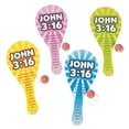 thumbnail image 1 of Fun Express John 3:16 Paddleball Set - Religious Party Favors for Church Events Family Gatherings and Faith-Based Celebrations Perfect for Outdoor Fun Inspiring Faith and Fellowship - 12 Pieces, 1 of 1