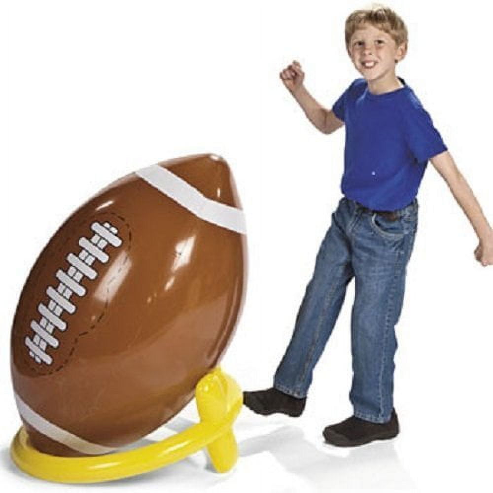Fun Express Jumbo Giant Inflatable 4ft Football with Tee, Outdoor Lawn ...