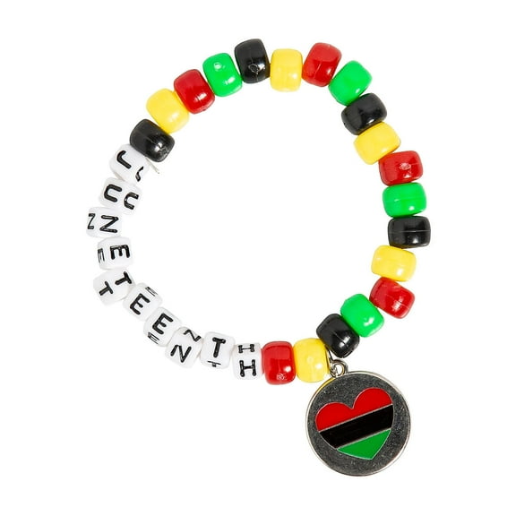 Fun Express Juneteenth Pony Bead Bracelet Craft Kit - Makes 12