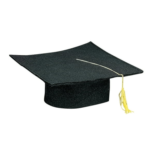 Fun Express Kids’ Black Felt Elementary School Graduation Mortarboard Hats - 36 Pieces
