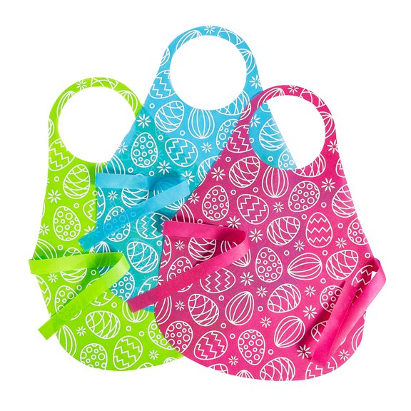 Fun Express Kids Disposable Easter Eggs Aprons - 12 Pieces