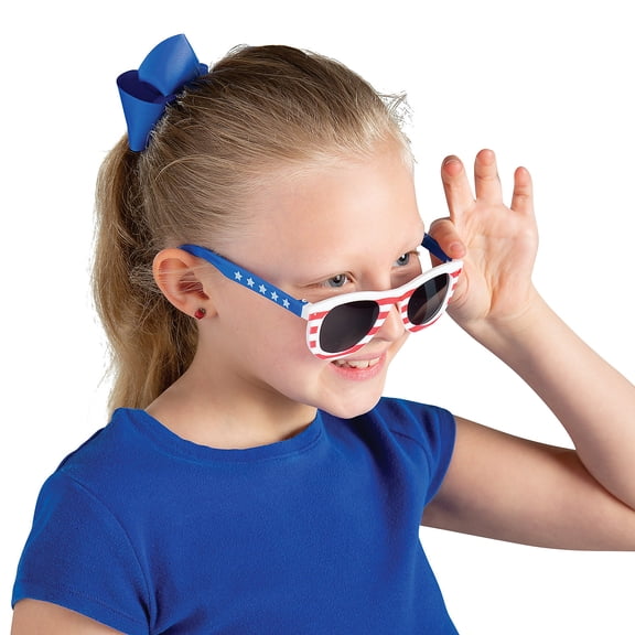 Fun Express Kids Patriotic Sunglasses, Bulk 144 Pieces