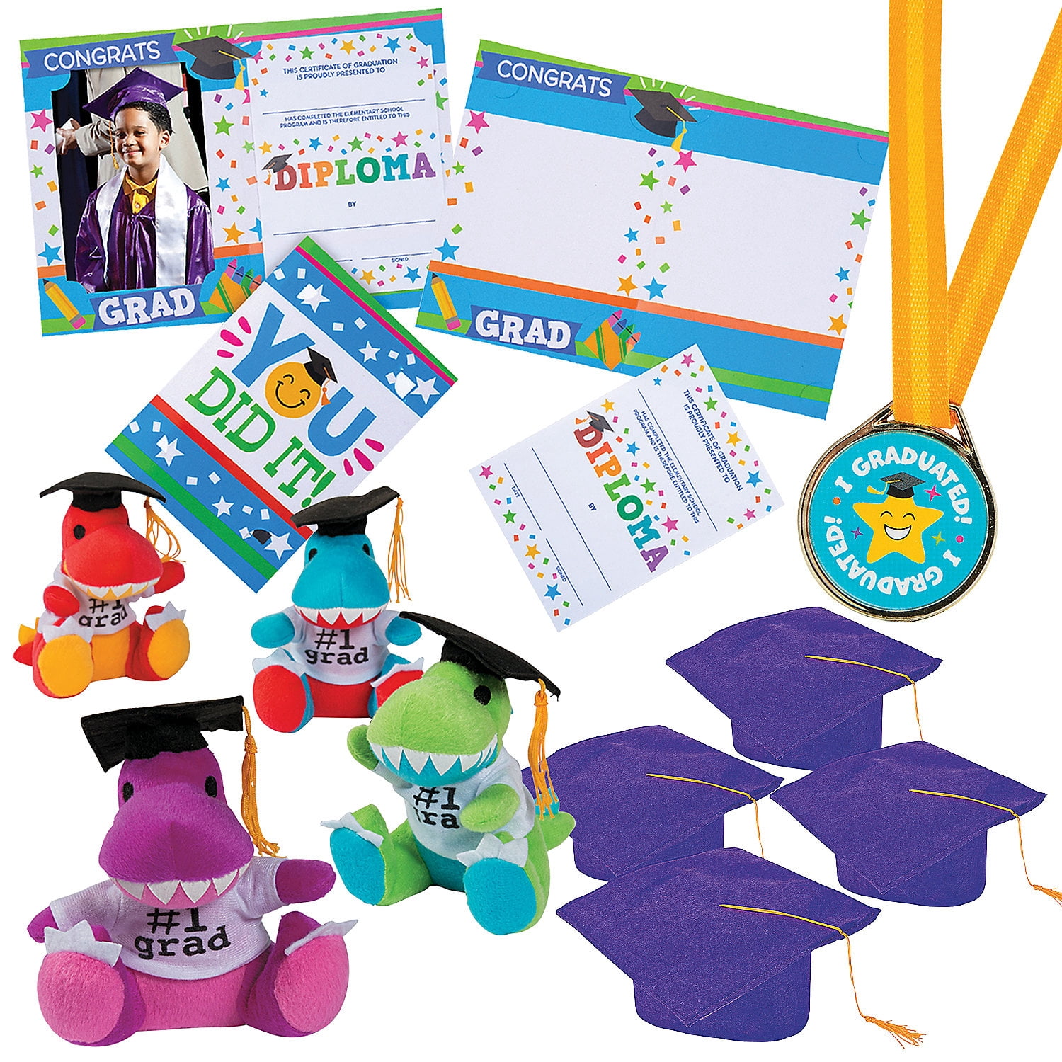 Fun Express Kids’ Purple Elementary School Graduation Mortarboard Hats ...