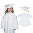 thumbnail image 1 of Fun Express Kids’ White Matte Elementary School Graduation Mortarboard Hat & Robe Set 2 Pieces, 1 of 1