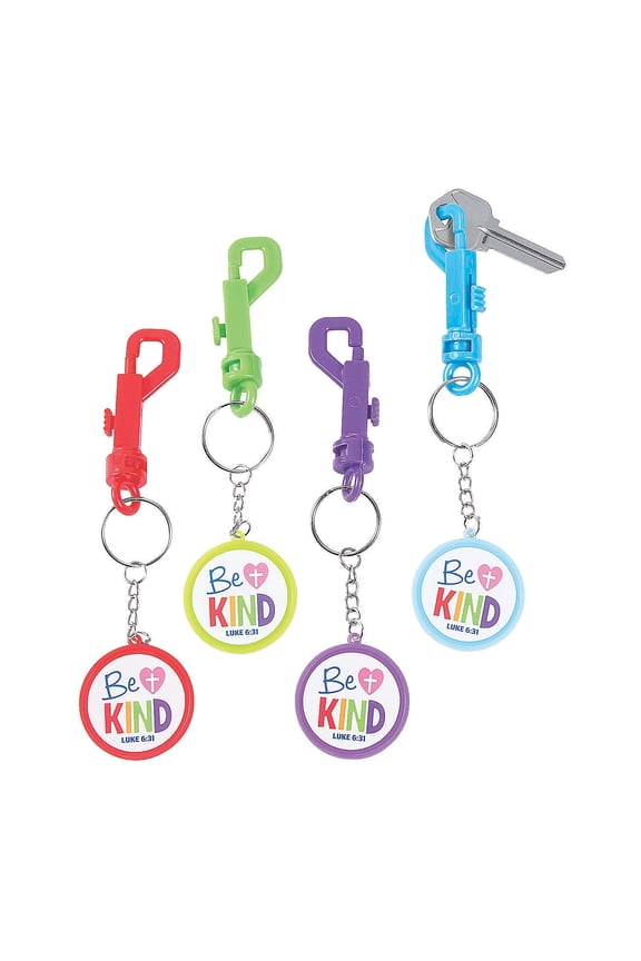 Be Kind Backpack Clip Keychains - Vibrant Motivational Keychains with Positive Messages Ideal for Backpacks Bags Gifts or Accessories Multi-Color Design - 12 Pieces