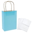 thumbnail image 1 of Fun Express Kraft Paper Gift Bags & White Tissue Paper Kit Assortment May Vary, Medium Light Blue, 6 1/2" x 9", 1 of 3