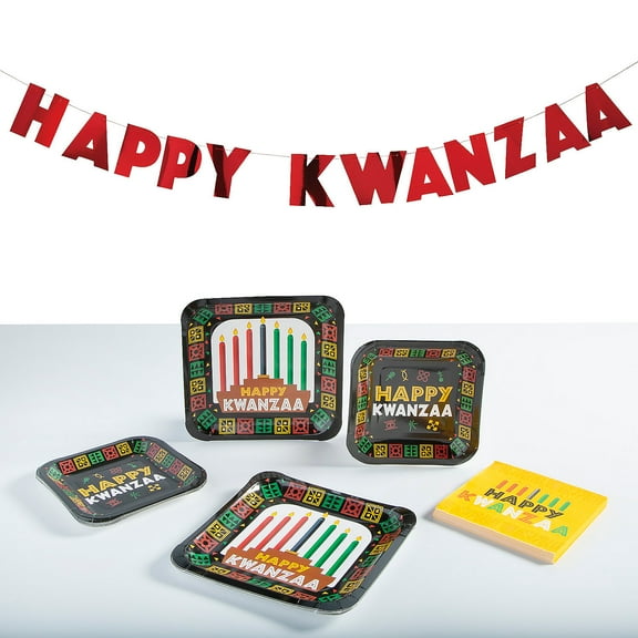 Fun Express Kwanzaa Party Disposable Tableware Kit 33 Pieces