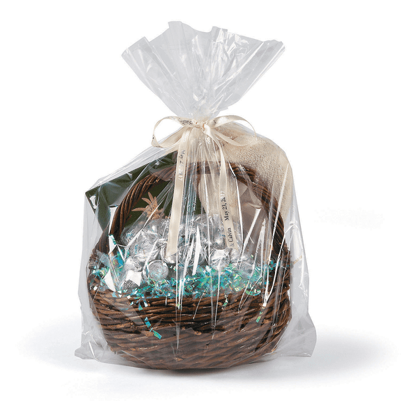 Fun Express Large Clear Cello Basket Bags, 50 Count