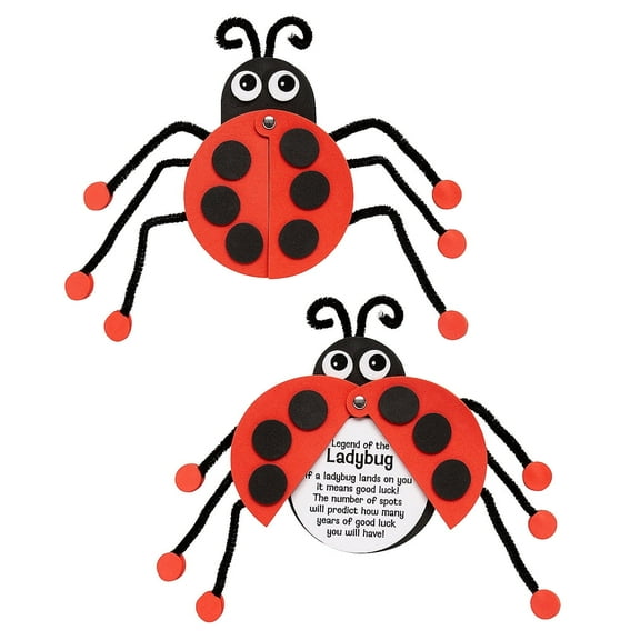 Fun Express Legend of the Ladybug Craft Kit - DIY Craft Kit for Kids Perfect for Parties Educational & Fun Includes 12 Projects Great for Crafting Fun at Birthday Parties - 12 Pieces