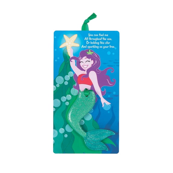 Fun Express Legend Of The Mermaid Multi-color Ceramic Christmas Decorative Accent Ornaments, 12 Count