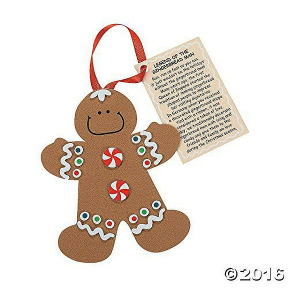 Fun Express "Legend of The Gingerbread Man" Christmas Ornament Craft Kit - 12 Pieces