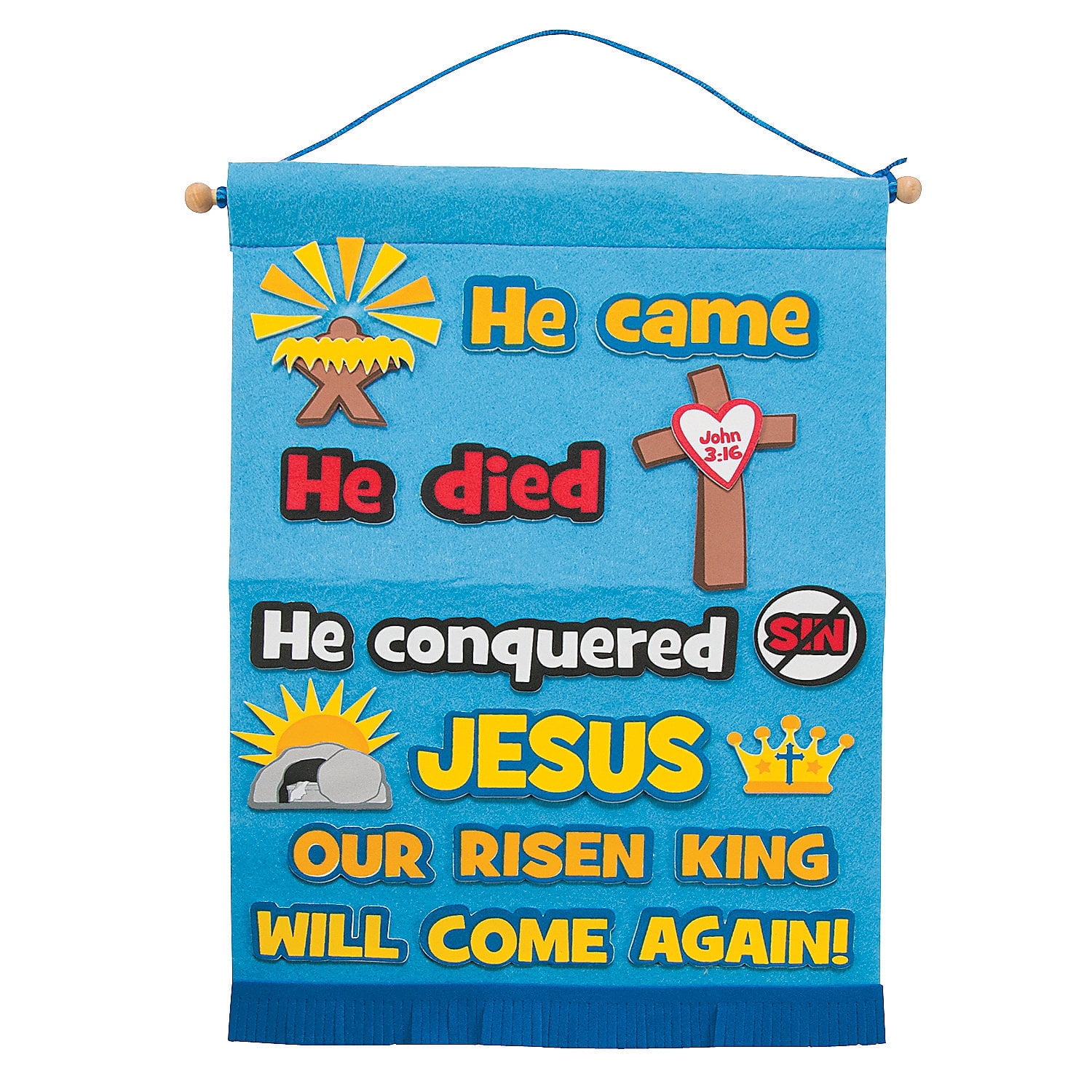 Fun Express Life of Christ Felt Sign Craft Kit - Religious Craft Kit for Bible Study Sunday School & Church Activities - Perfect for Educational Fun & Religious Crafting - 12 Pieces
