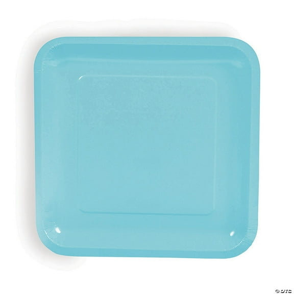 9" Light Blue Square Paper Dinner Plates - 24 Count