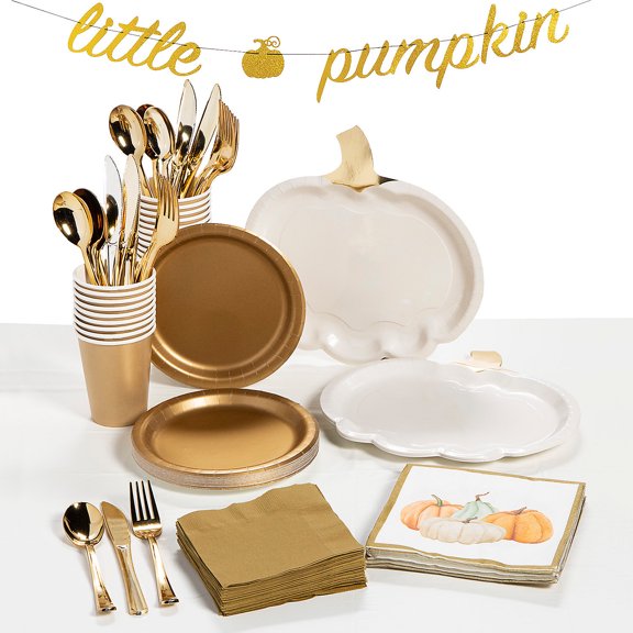 Fun Express Little Pumpkin Party Tableware Kit for 24 Guests
